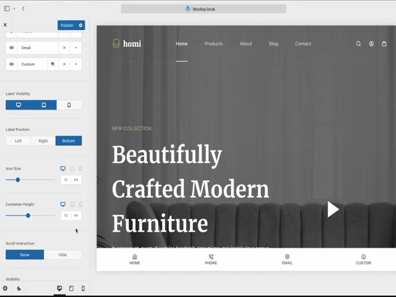 Blocksy YouTube Shortcuts Bar