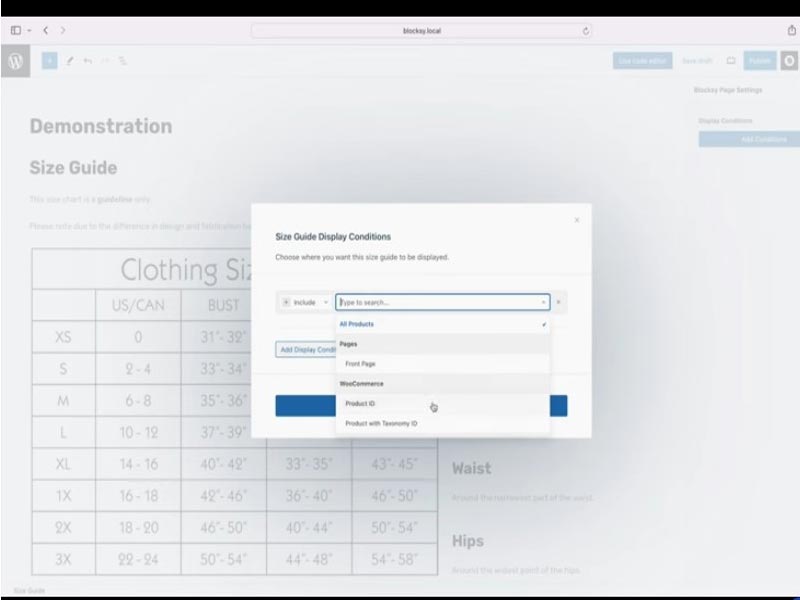Blocksy-YouTube WooCommerce Product Size Guides