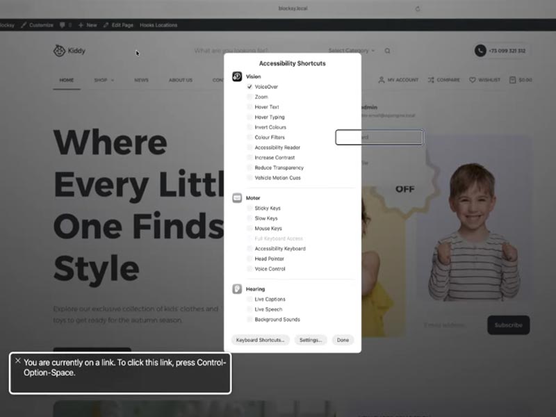 Blocksy YouTube accessibilità